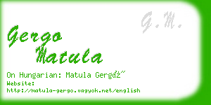 gergo matula business card